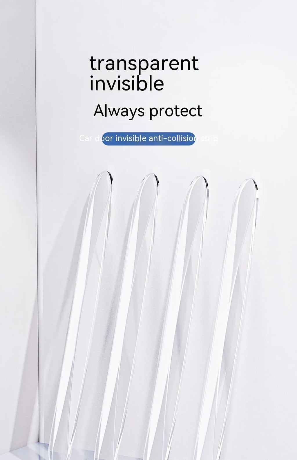 Invisible car door bumper strip tool 4 pack PU material 148 x 14 x 7 mm transparent