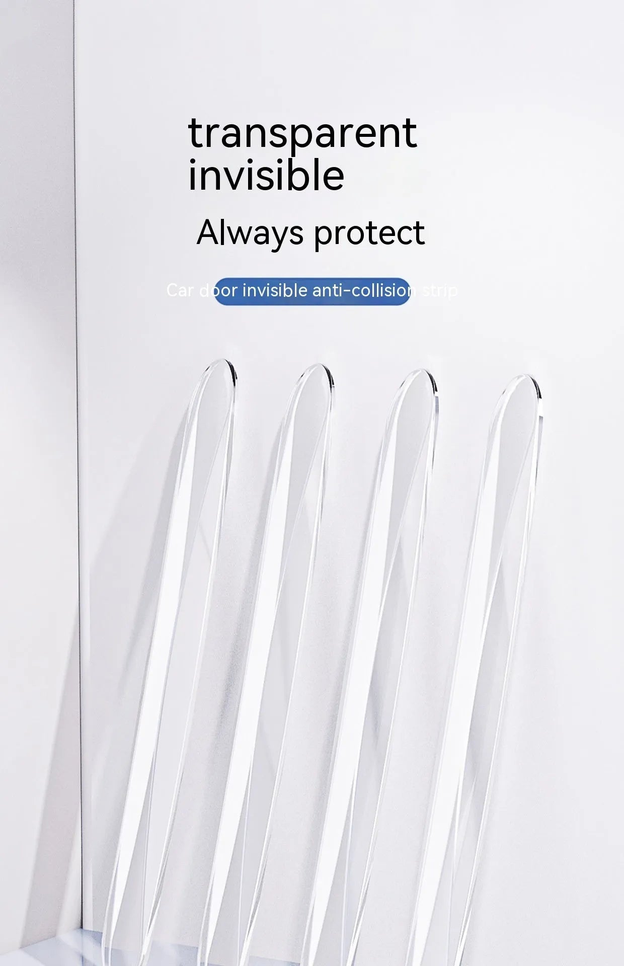 Invisible car door bumper strip tool 4 pack PU material 148 x 14 x 7 mm transparent