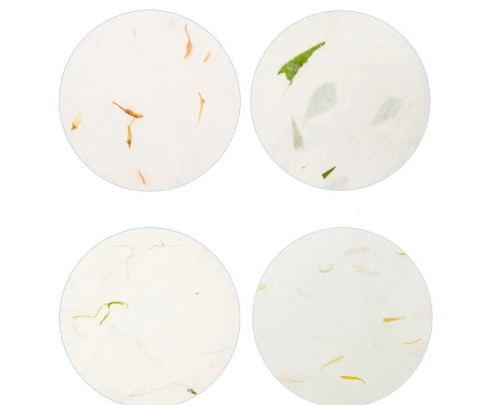 Traditional Chinese painting paper set with floral patterns in four colour variations
