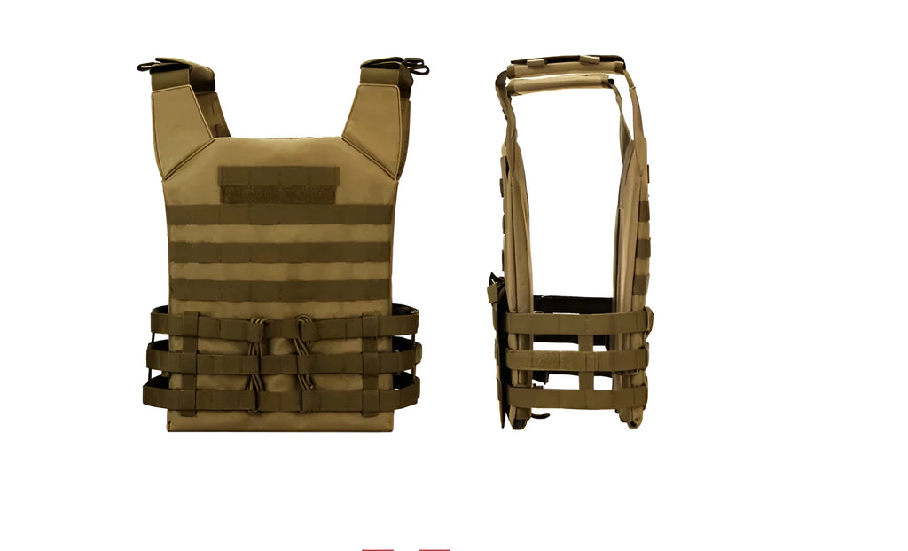 Men tactical vest in khaki colour with MOLLE panels and adjustable fit