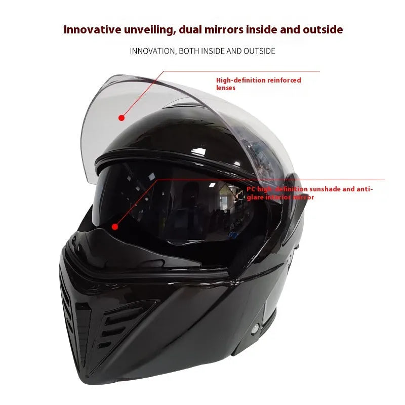 Winter motorcycle helmet ABS shell for men and women commuting blue black white red matte available sizes M 2XL