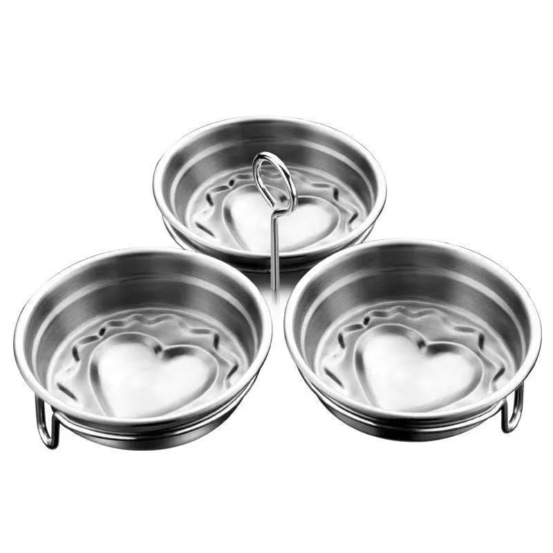 Stainless steel heart-shaped and round mini egg steamer for boiling and stewing eggs