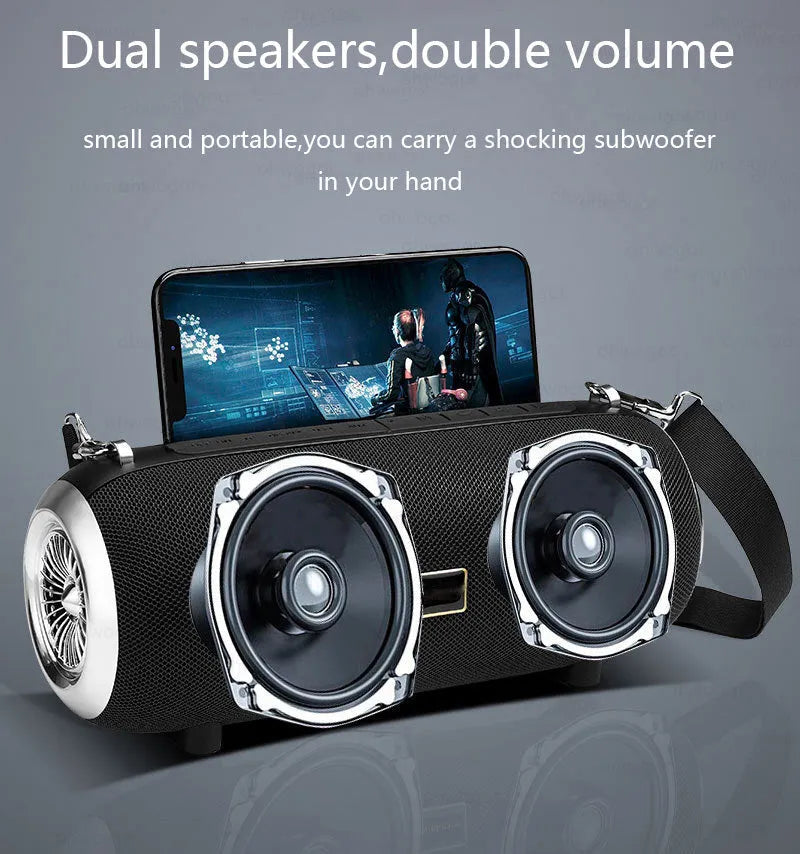 F666 square fabric portable Bluetooth speaker with shoulder strap in multiple colours