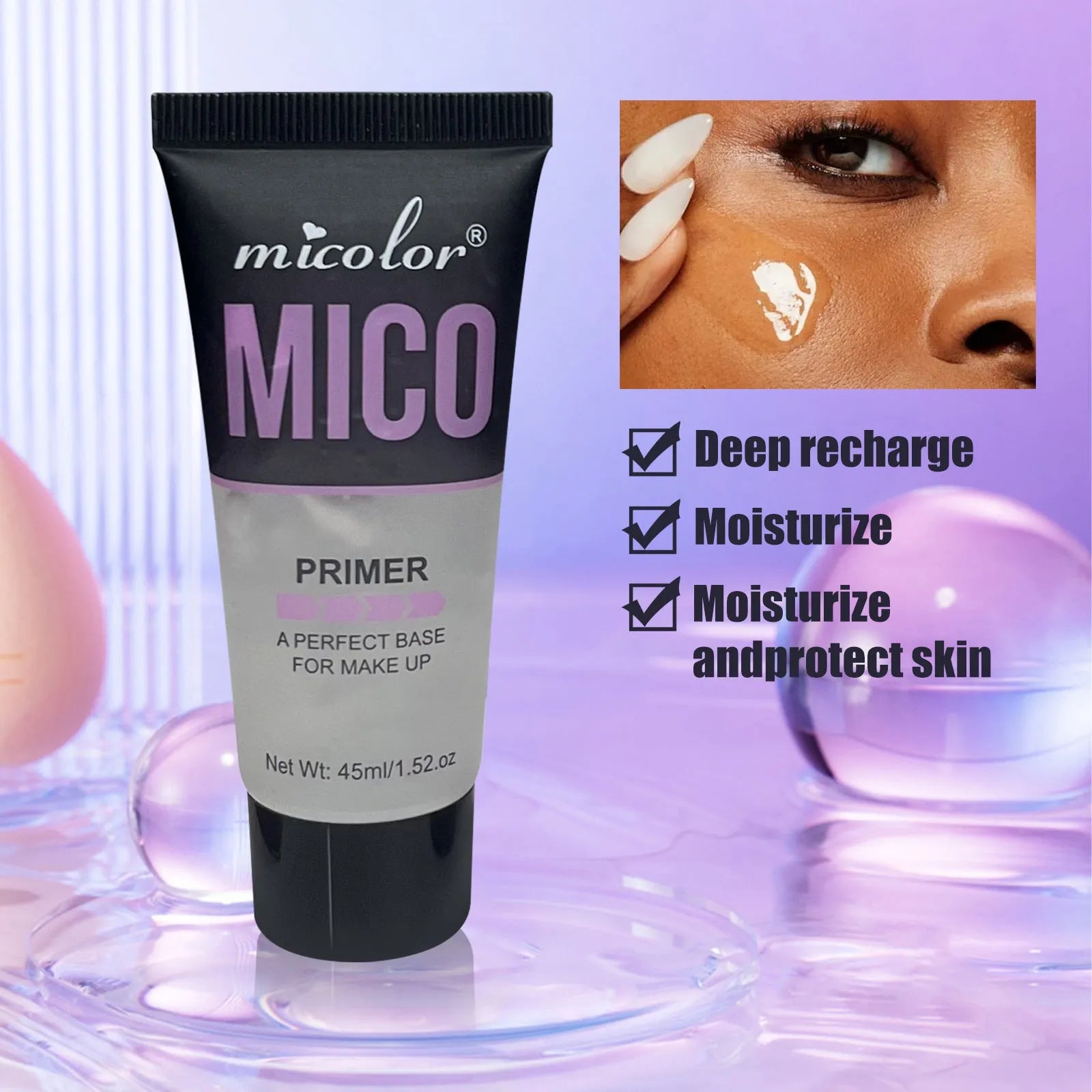 Two-in-one makeup primer and final sealer spray with 45ml and 40ml bottles