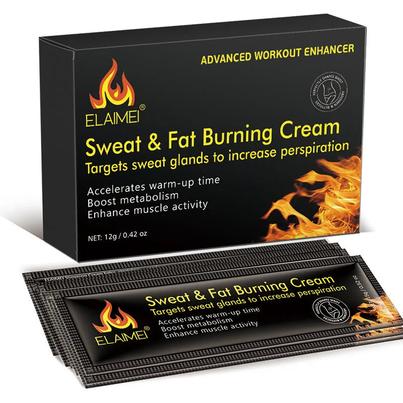 Fat burning fever cream in black tube for weight loss and slimming heat-activated topical application