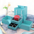 Plastic eternal flower jewellery gift box in choice of colours for Valentine's Day presents.