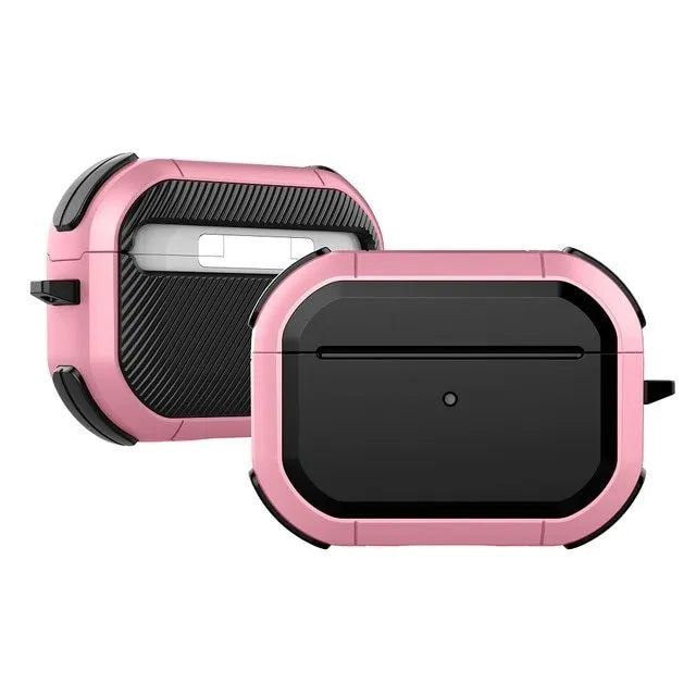 Black TPU and PC plastic protective case for Apple AirPods Pro charging case
