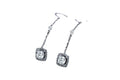 Light luxury long copper plated zircon earrings in fresh sweet natural style for women, black and silver colour options