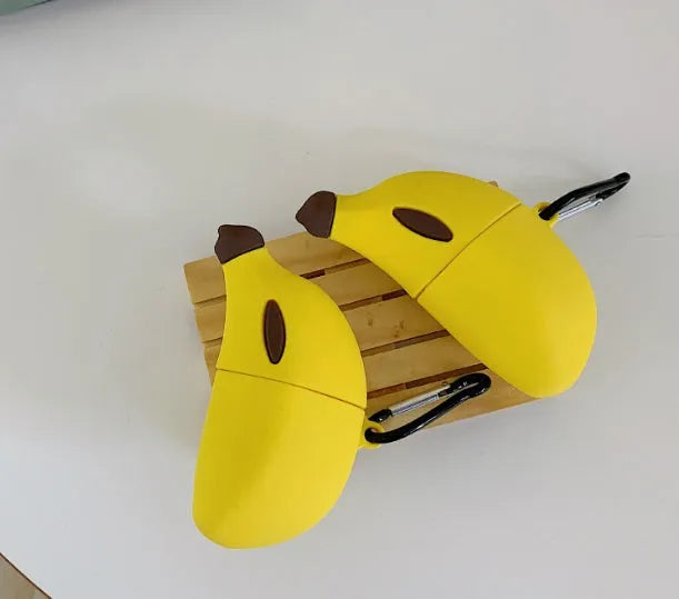 Banana yellow silicone protective case for AirPods Pro wireless headphones