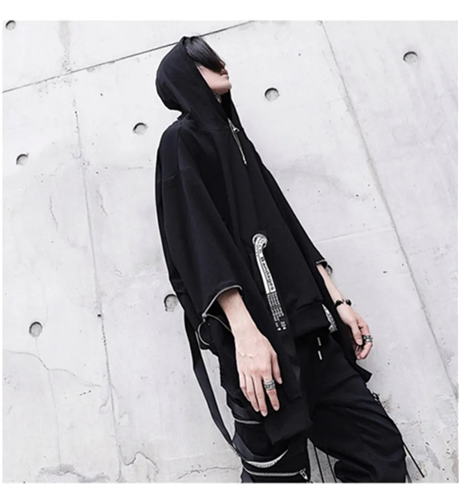 Harajuku hip hop loose hoodie sweatshirt in unisex cotton blend, available sizes S to 3XL, with size chart