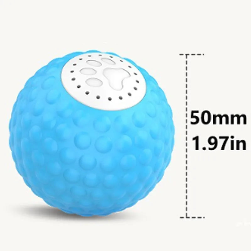 Remote control cat toy ball in blue, green, and yellow colour options