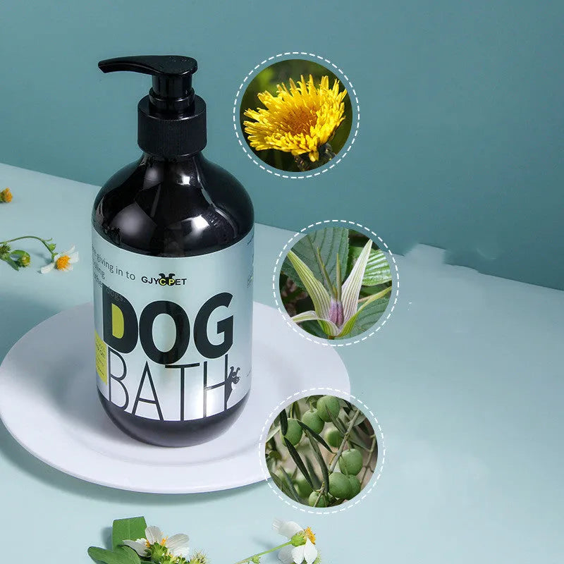 Plain 100ml bottle of antibacterial deodorant dog shower gel for pet body wash