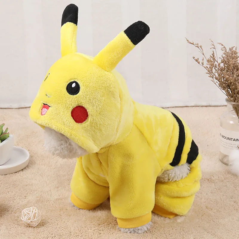 Fleece pet hoodie coat for cat or dog in cosplay design available in six sizes