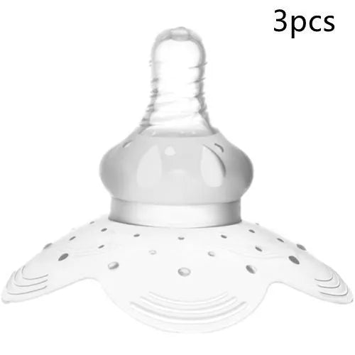 Nursing nipple protectors in transparent and petal colours for breastfeeding assistance