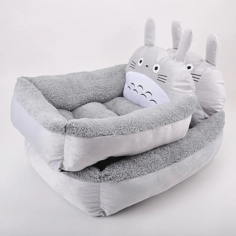 Cartoon pet bed sofa for small dogs and cats with removable washable cover in blue colour