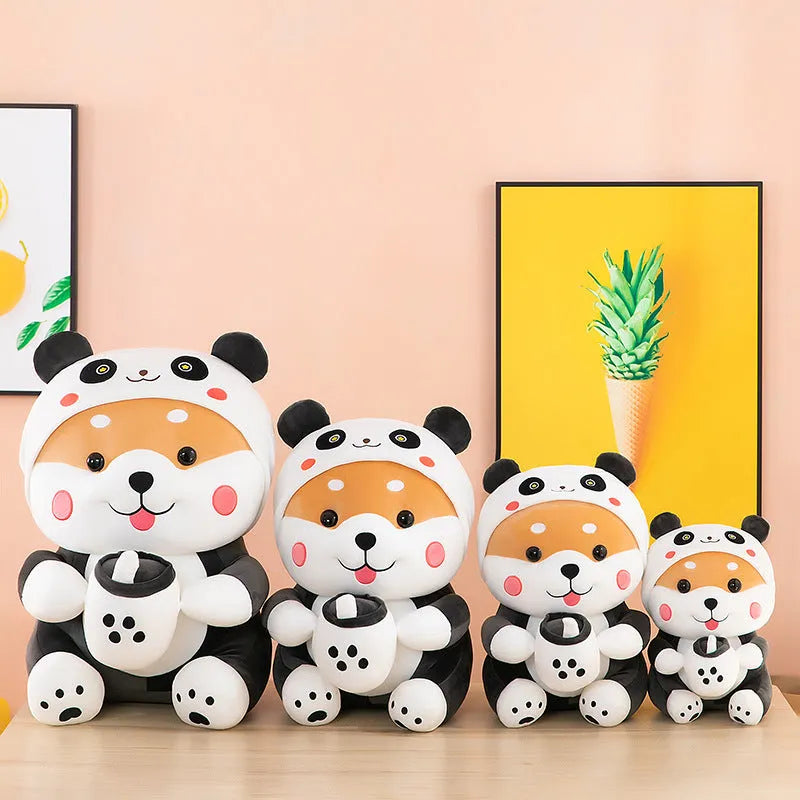 65cm mascot plush toy cartoon doll in black with anime pattern