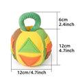 Green polyester dog squeaky plush ball toy with treat pockets