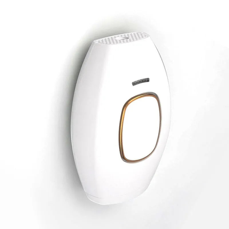 Home laser hair removal instrument in black with pulsed light technology, 124x83x48.5mm size