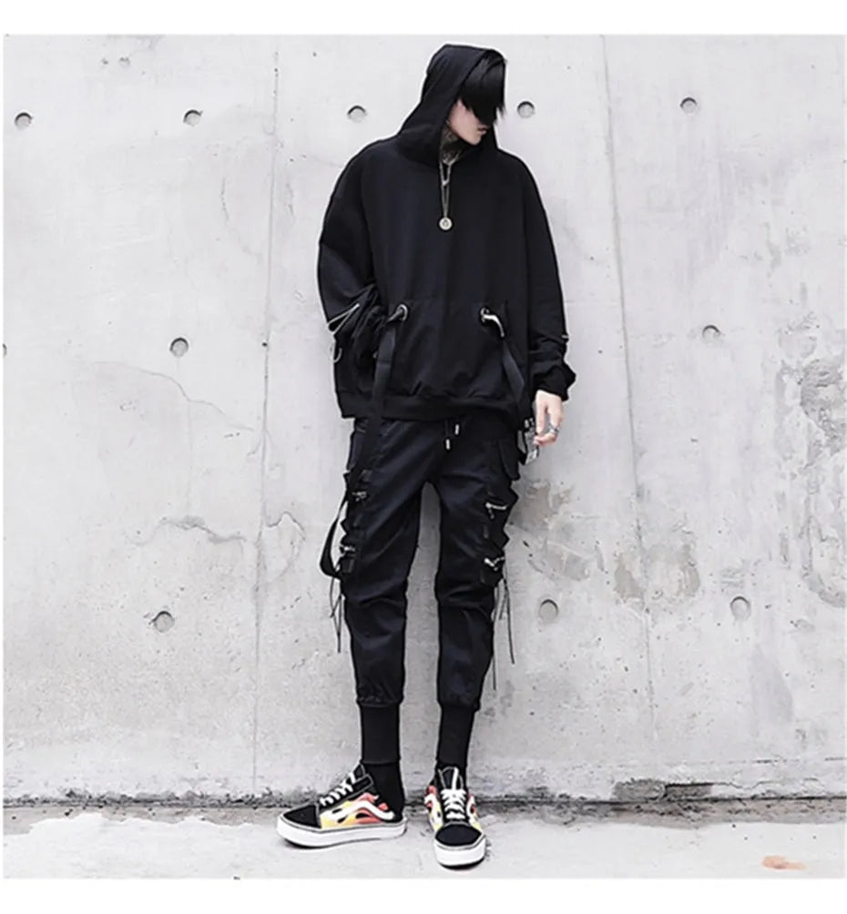 Harajuku hip hop loose hoodie sweatshirt in unisex cotton blend, available sizes S to 3XL, with size chart