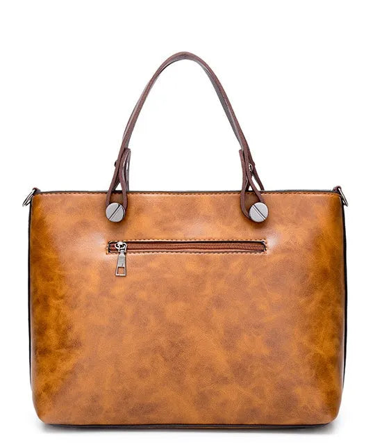 Vintage PU shoulder bag large 32x11x26cm cross-section square retro messenger bag