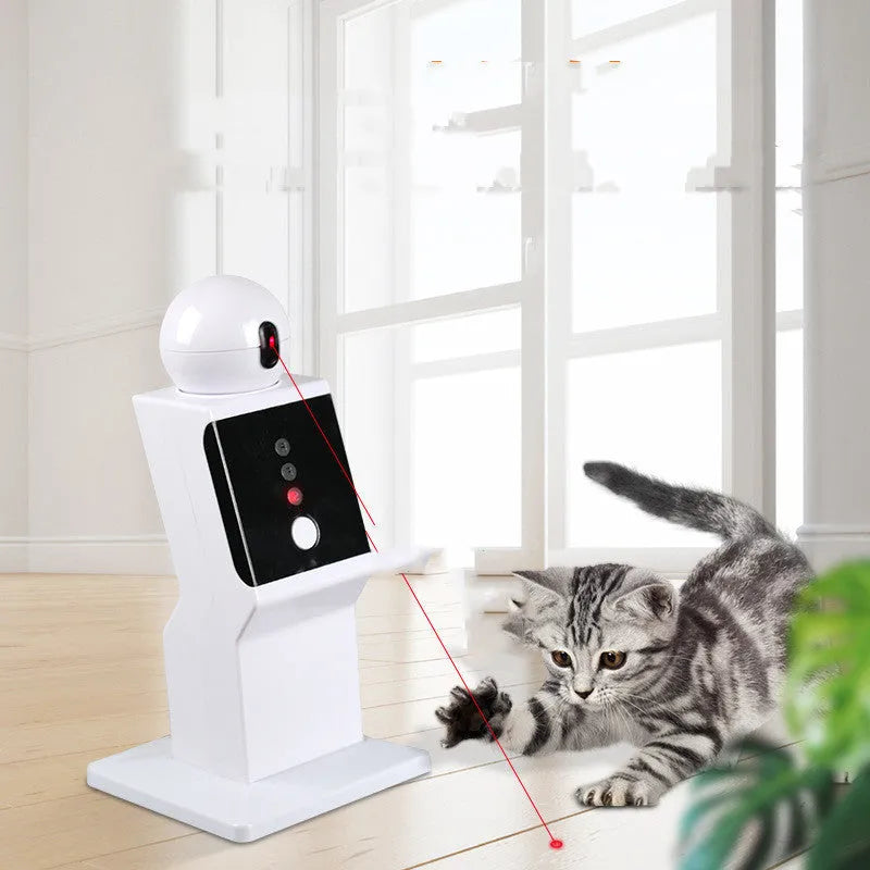 Pet robot amusing cat with smart toys made from ABS plastic in a modern design