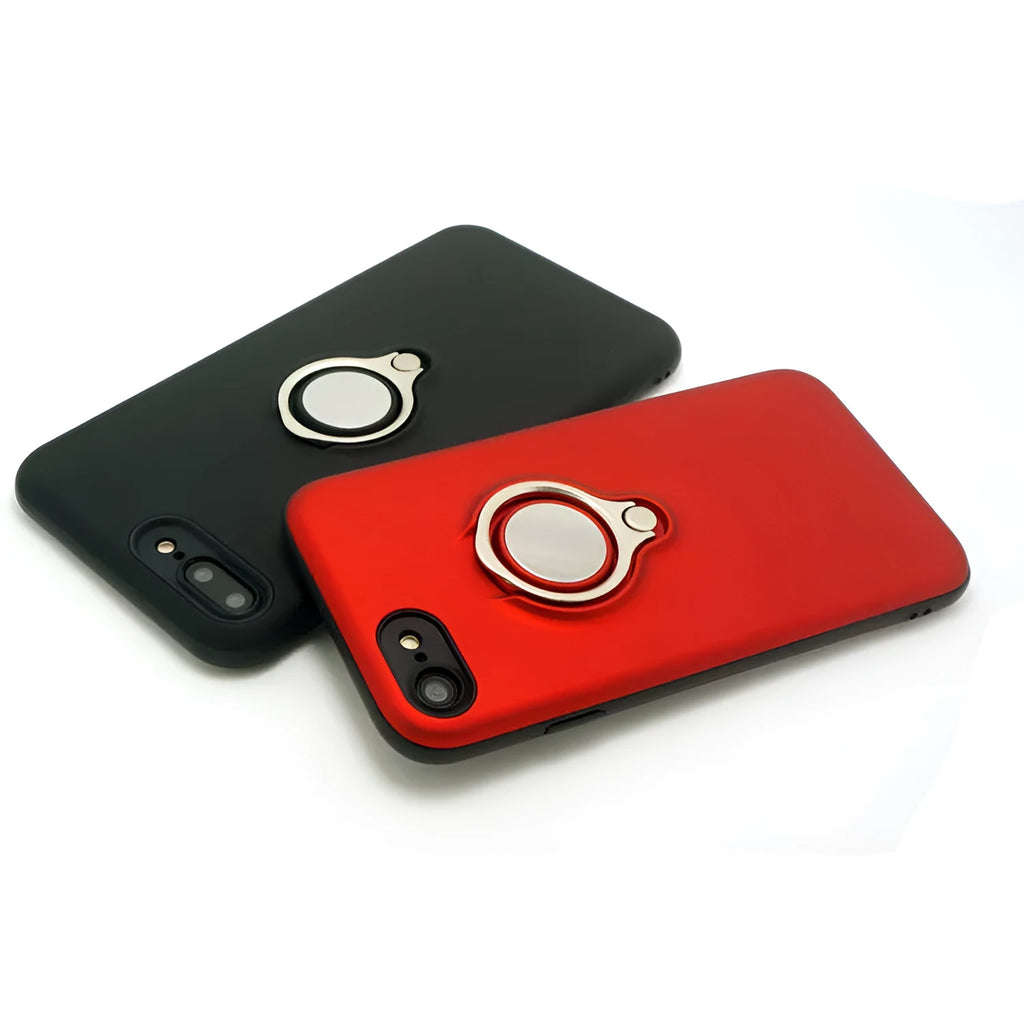 Black magnetic back cover case for Apple iPhone on a table