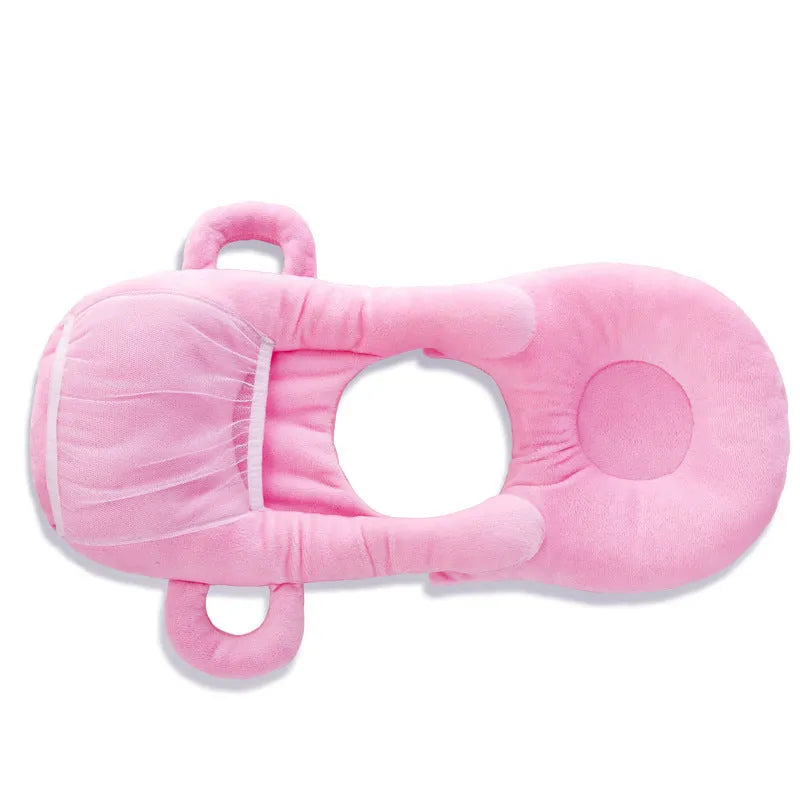 Plush confinement baby feeding pillow in soft colours, measuring 30cm by 42cm.