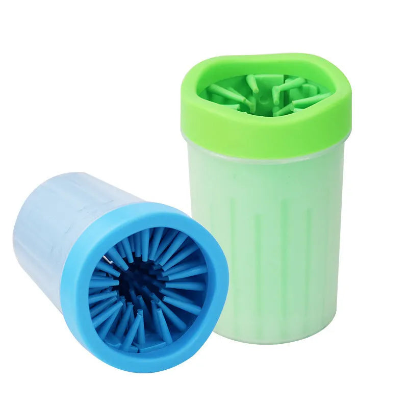 Blue silicone and PP dog footwash bucket for paw cleaning