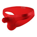 Men's solid colour thin nylon underwear for plus size, shown in a low waist design.