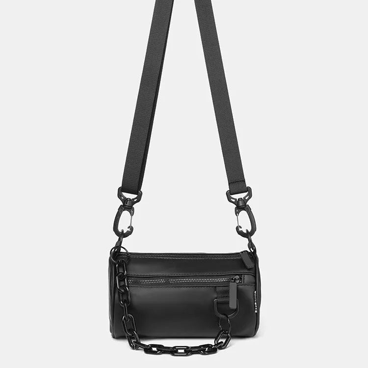 Waterproof Oxford cloth messenger bag with chain detail in urban simplicity style