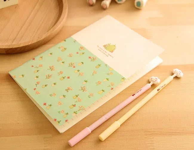 A5 hardcover notebook with broken flowers pattern, ruled paper, 21x14cm