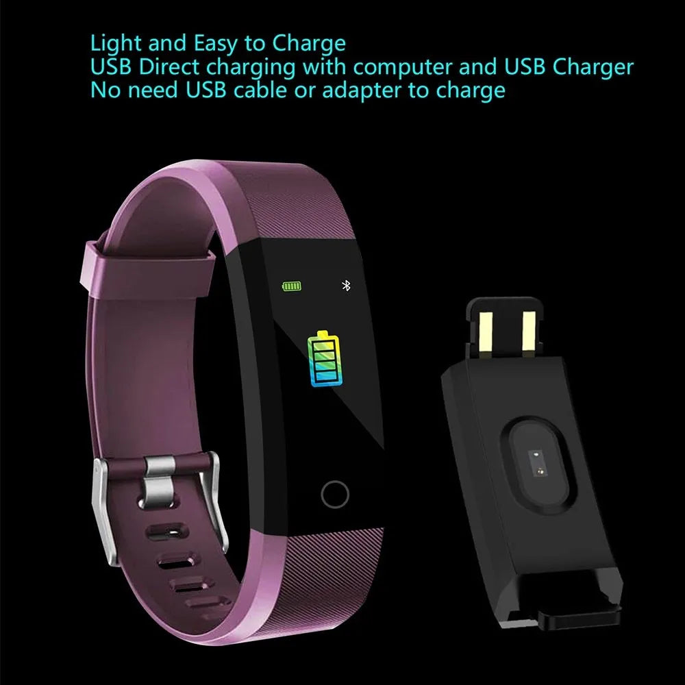 115plus smart bracelet with heart rate monitor and IP67 waterproof case