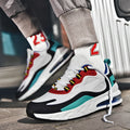 Breathable low-top men's sports shoes with flying line upper and air cushion sole, available in multiple colours