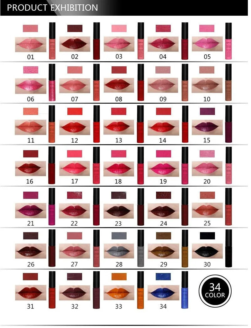 Qibest matte lipstick in single pack 20 g non-stick formula 34 colour options