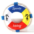25cm diameter plush dog pull ring toy with squeaker in yellow fish design for chew resistant fetch training