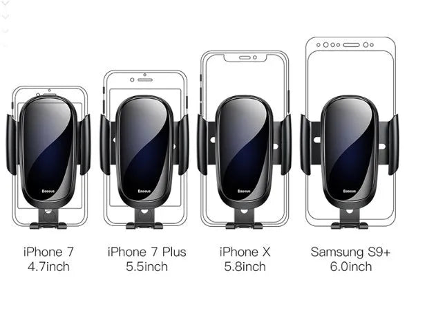 Universal smart car bracket mobile phone holder showing 360-degree rotation and adjustable clamping arms