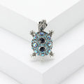 Women's retro rhinestone turtle brooch in alloy with blue, green and red colour options