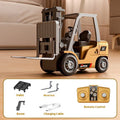 1:64 scale mini alloy forklift remote control toy with cargo accessories on pallet