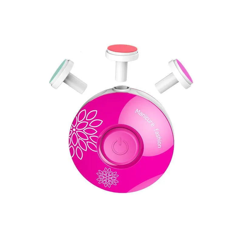 Red baby electric nail polisher with multiple grinding heads for newborn care