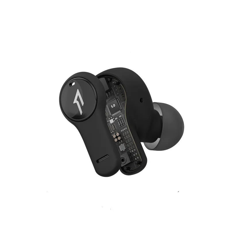 True wireless Bluetooth sports headphones in pearl white and magic night black colours