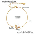 Gold puppy zircon Chinese zodiac dog bracelet made from titanium steel with full zirconium finish chain pattern