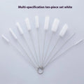 Stainless steel and nylon cleaning brush set showing multiple brushes in a white colour option.