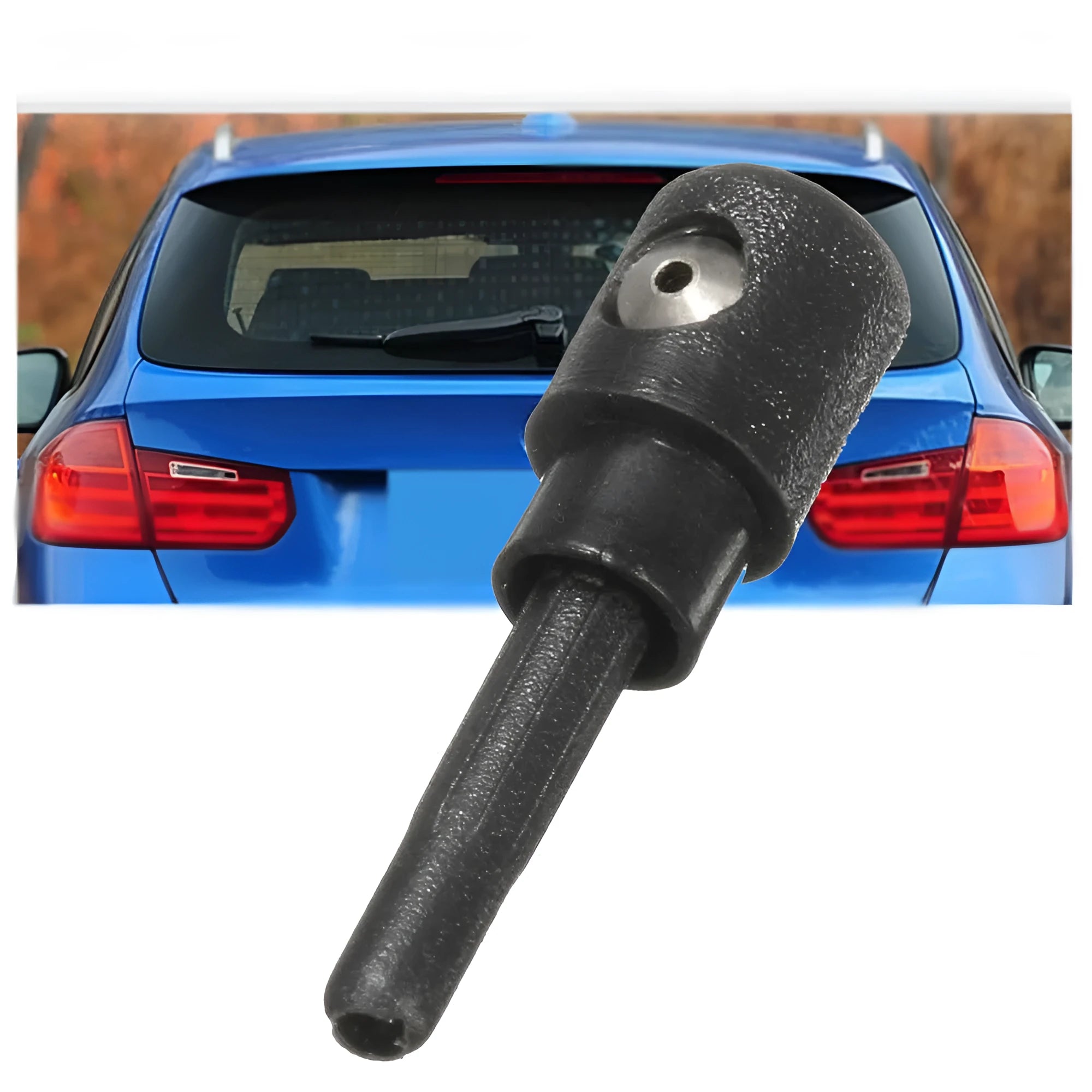 Black rear windscreen washer nozzle replacement part for Volkswagen Audi Skoda vehicles