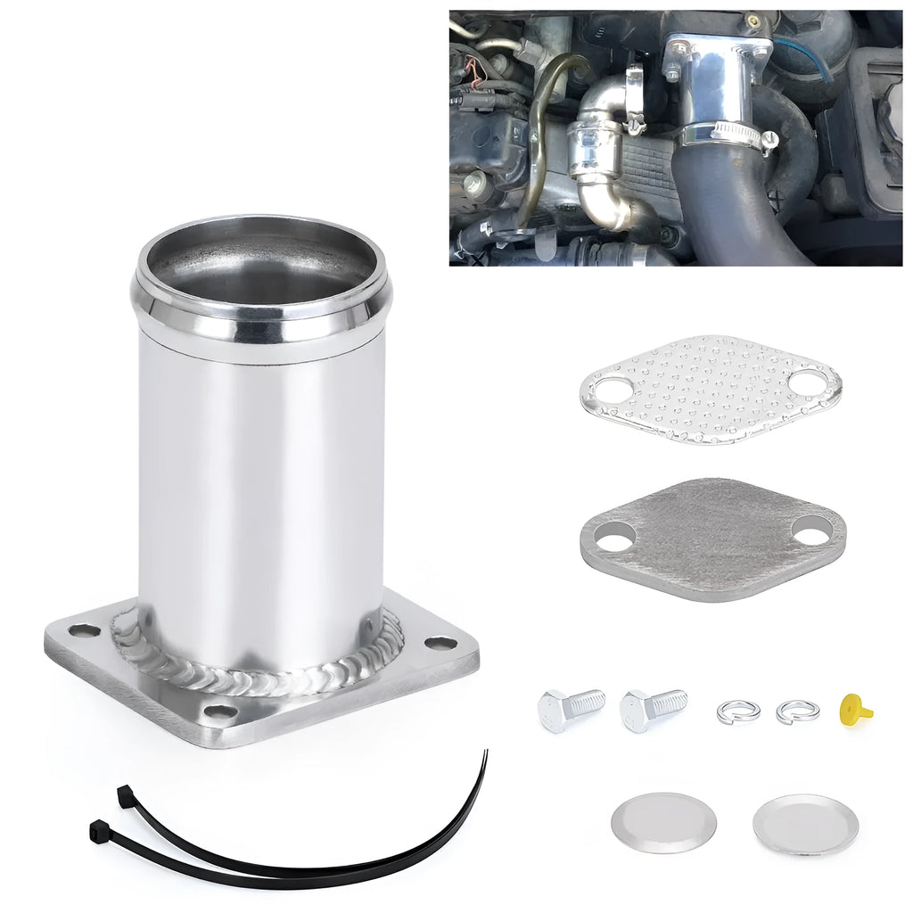 BMW E46 diesel EGR removal kit with blanking plates, vacuum plug and mounting hardware