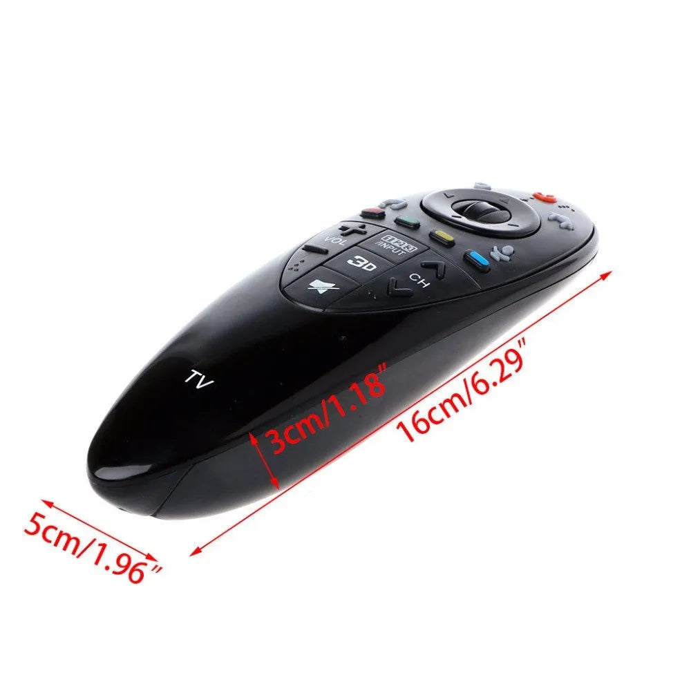 Black universal remote control for LG AN-MR500 and AN-MR500G Smart TVs showing front button layout.
