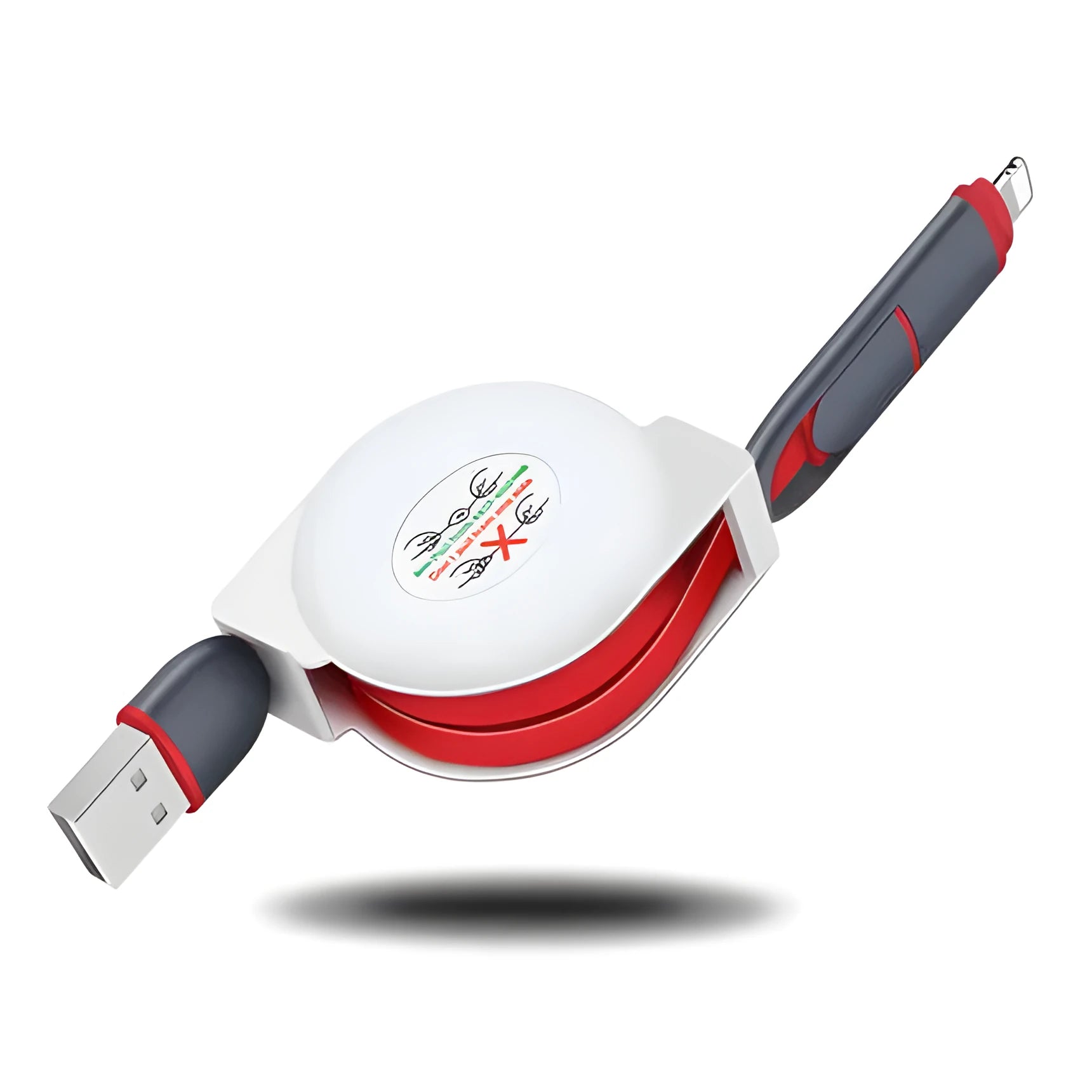 3-in-1 telescopic USB charging cable extended to 120cm length with titanium alloy connectors