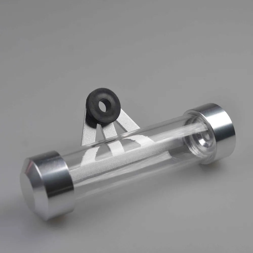 Aluminium motorcycle tax bill tube 115mm length in black, blue, red, and silver for paper licence plate storage