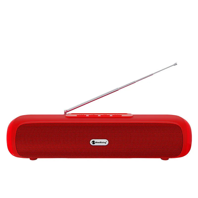 Wireless desktop subwoofer speaker in long strip design with metal grille
