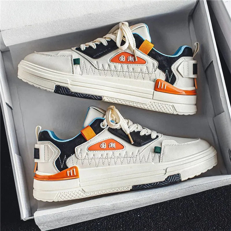 Spring breathable low-top sports sneakers for badminton, beige black, EVA sole, artificial PU upper
