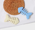 Minimalist fishbone pattern hair barrette with duckbill clip in neutral candy colour